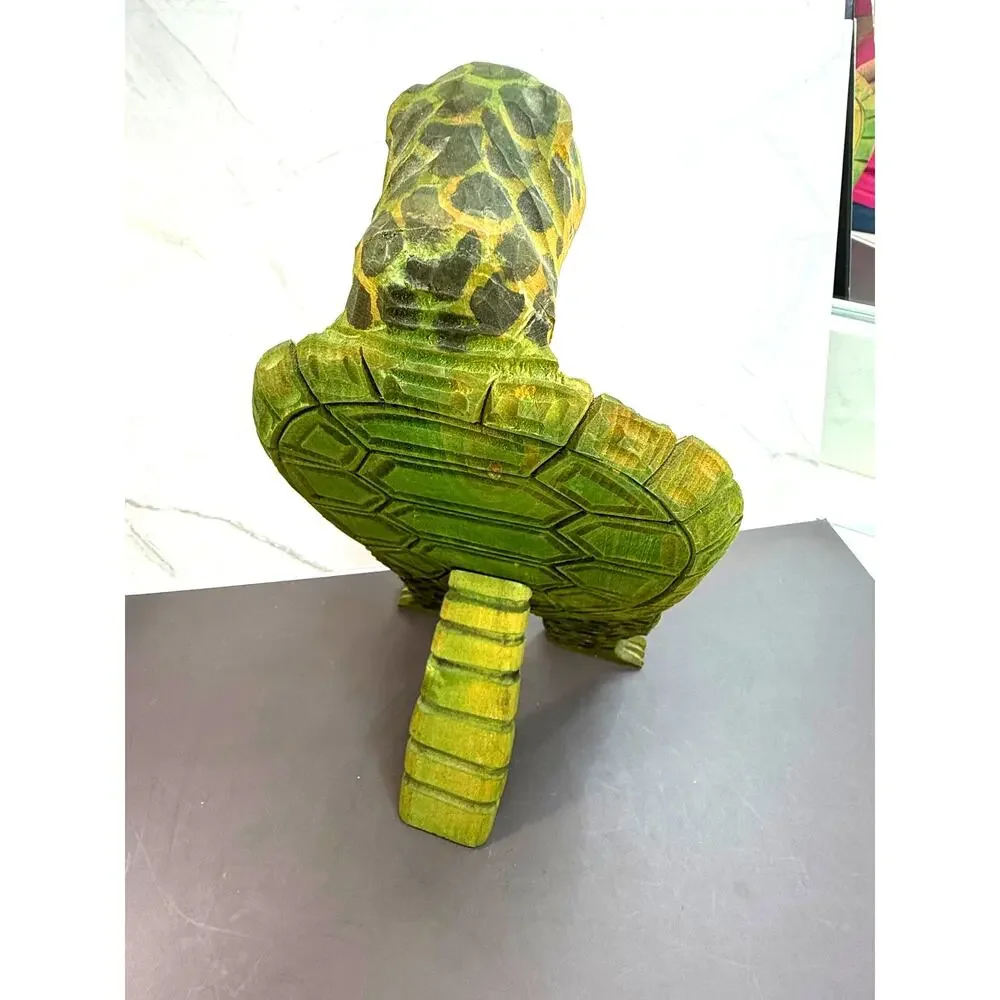 Hand-Carved Wooden Sea Turtle Display Stand Frame Holder Recipe Stand Easel